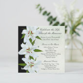 Invitation Annonces funéraires de Lily blanche (Debout devant)