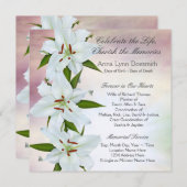 Invitation Annonces funéraires de Lily blanche (Devant / Derrière)