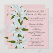 Invitation Annonces funéraires de Lily blanche (Devant / Derrière)