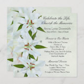 Invitation Annonces funéraires de Lily blanche (Devant / Derrière)