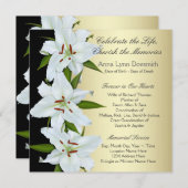 Invitation Annonces funéraires de Lily blanche (Devant / Derrière)