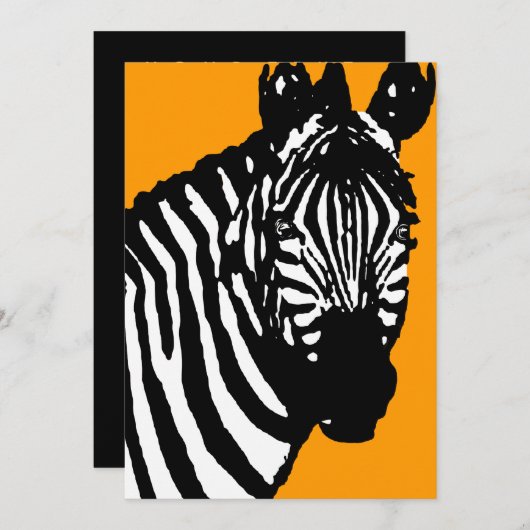 Invitation annonces/invitations zebra (Devant / Derrière)