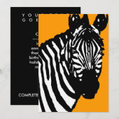 Invitation annonces/invitations zèbre (Devant / Derrière)