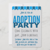 Invitation Annonces modernes bleues d'adoption de partie (Devant)