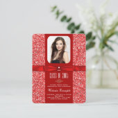 Invitation Annonces Red Graduation (Debout devant)