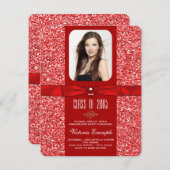 Invitation Annonces Red Graduation (Devant / Derrière)