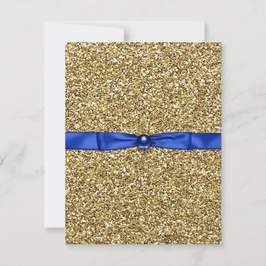Invitation Annonces Royal Blue and Gold Graduation (Dos)