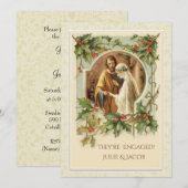 Invitation Annouement du Fiançailles de Noël catholique (Devant / Derrière)