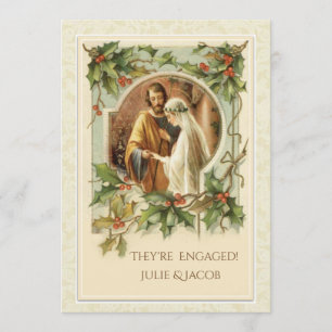 Invitation Annouement du Fiançailles de Noël catholique