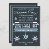 Invitation annuelle de fête de Noël de flocon de (Devant / Derrière)