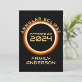 Invitation Annular Solar Eclipse Octobre 2 2024 Family Party (Debout devant)