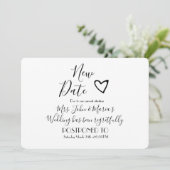 Invitation Annulation de mariage moderne avec report de date (Debout devant)
