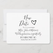 Invitation Annulation de mariage moderne avec report de date (Devant)