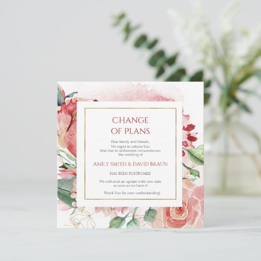 Invitation Annulation de mariage - Reporté - Changement de pl (Debout devant)