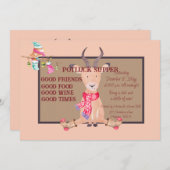 Invitation Antelope Noël Humoristique Potluck Cène (Devant / Derrière)