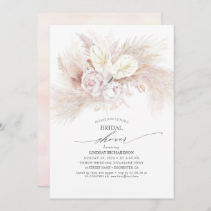 Invitation Anthurium blanc et Fête des mariées en laiton Pamp