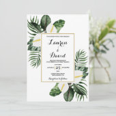 Invitation Anthurium blanc et mariage de verdure (Debout devant)