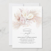 Invitation Anthurium blanc et Pampas Groupe d'engagement en h (Devant)