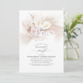 Invitation Anthurium blanc et Pampas Groupe d'engagement en h (Debout devant)