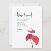 Invitation Anthurium ・ Dessin Floral ・ Décontracté Moderne (Devant)