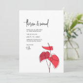Invitation Anthurium ・ Dessin Floral ・ Décontracté Moderne (Debout devant)