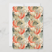 Invitation Anthurium orange tropical Anniversaire floral (Dos)