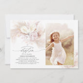 Invitation Anthurium Pampas Grass Floral Baptême Photo (Devant)