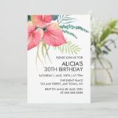 Invitation Anthurium rose de la Flore tropicale et Monstera A (Debout devant)