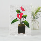 Invitation Anthurium rouge au Planter (Debout devant)