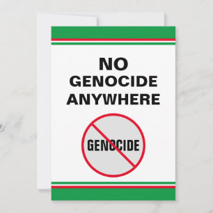 Invitation Anti-Génocide Pas de Génocide Nulle Part Faisons E