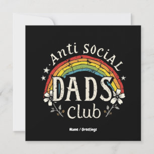 Invitation Anti Social Dads Club Retro Funny Fête des pères