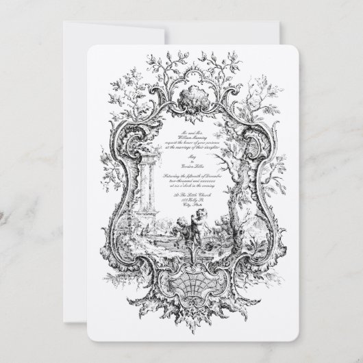 Invitation Antique 1738 Baroque Rococo Cartouche (Devant)