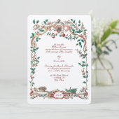 Invitation Antique 1750 Rococo baroque cadre floral (Debout devant)