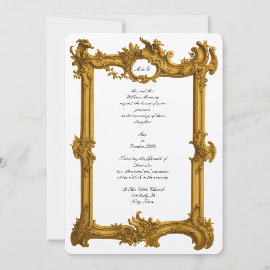 Invitation Antique 18th Century Color Baroque Rococo Frame (Devant)