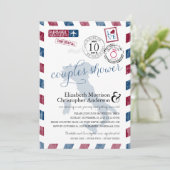 Invitation Antique Airmail Italie | Douche Couples (Debout devant)