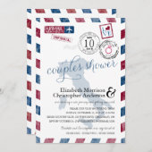 Invitation Antique Airmail Italie | Douche Couples (Devant / Derrière)