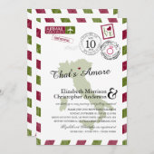 Invitation Antique Airmail Vérone Italie | Fête des mariées (Devant / Derrière)