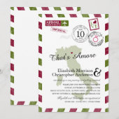 Invitation Antique Airmail Vérone Italie | Fête des mariées (Devant / Derrière)