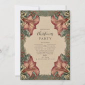Invitation Antique Amaryllis Holiday (Devant)
