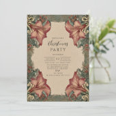 Invitation Antique Amaryllis Holiday (Debout devant)