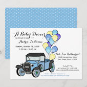 Invitation Antique Baby shower de camion (Devant / Derrière)