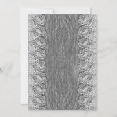 Invitation Antique Blanc dentelle gris bois Mariage d'argent (Dos)