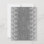 Invitation Antique Blanc dentelle gris bois Mariage d'argent (Dos)
