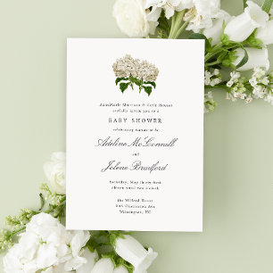 Invitation Antique Blanc Hydrangea Grand-millénaire Double