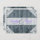 Invitation Antique Blanche dentelle Rustique Weeding Invitati (Devant / Derrière)