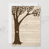 Invitation Antique Bois sculpté Coeur Arbre Mariage Invite (Dos)