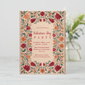 Invitation Antique Botanical Valentine Party (Debout devant)