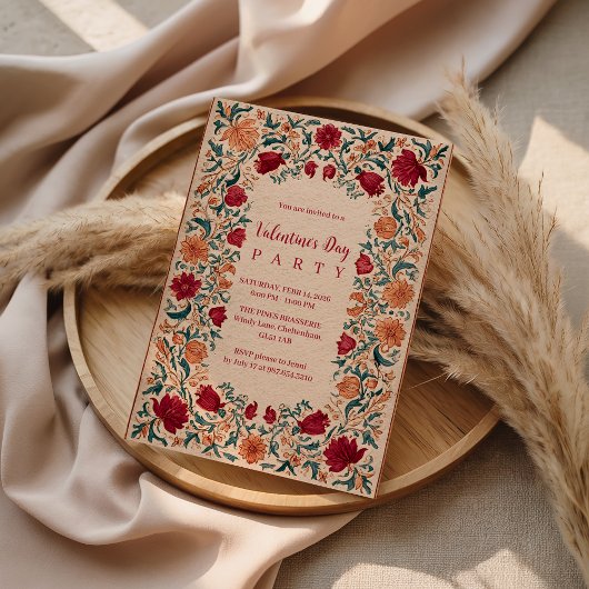 Invitation Antique Botanical Valentine Party