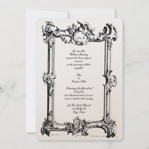 Invitation Antique cadre rococo baroque du XVIIIe siècle