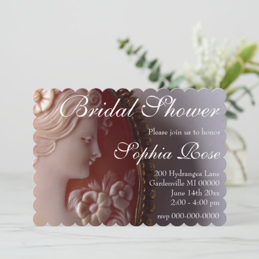 Invitation Antique Cameo (Debout devant)